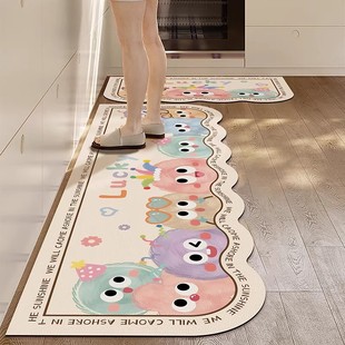 日本厨房专用地垫硅藻泥吸水防滑脚垫卡通地毯可擦免洗防滑地垫