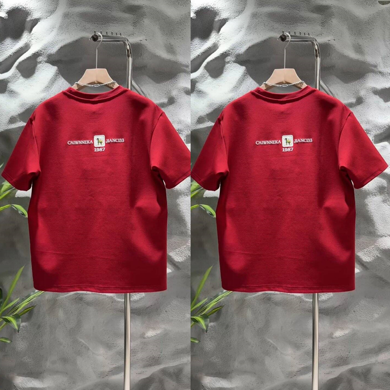 2025秋冬新款小马潮牌年货喜庆刺绣痞帅时尚男士短袖T恤休闲百搭