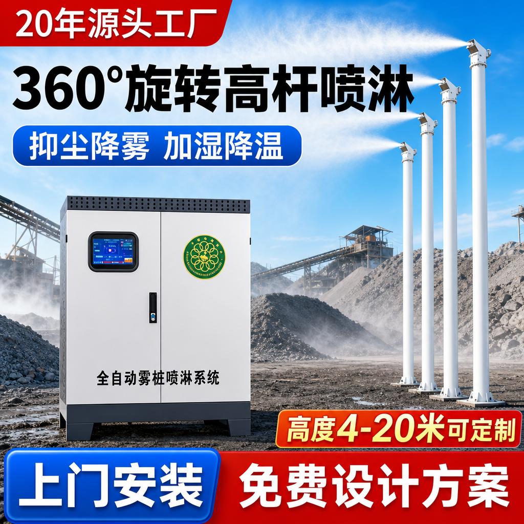 全自动高压雾桩喷淋覆盖40米