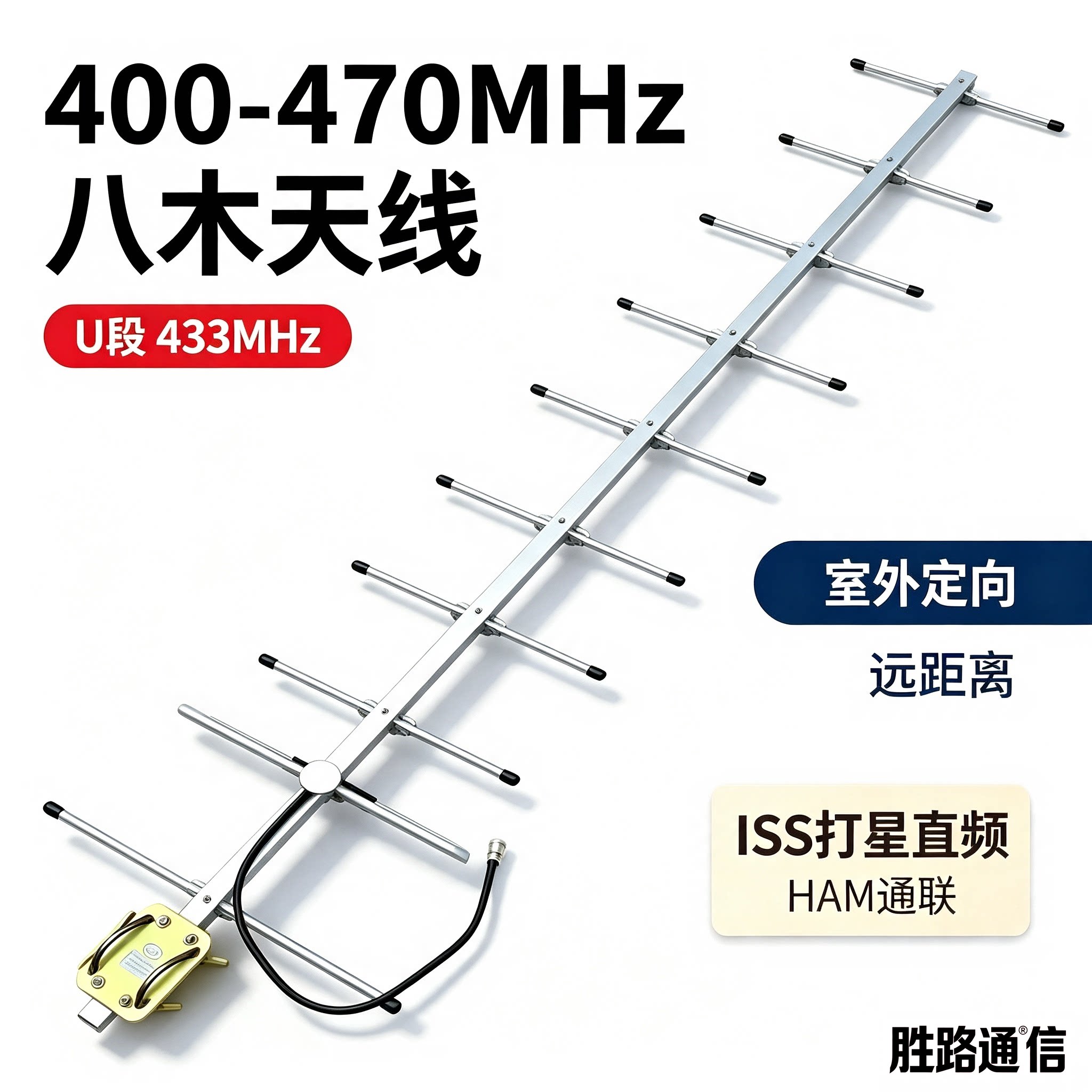 UHF天线定向八木天线430-440MHzHAM手台天线433MHzU段电台高增益基地台天线U段430MHZ业余段无线电定位天线