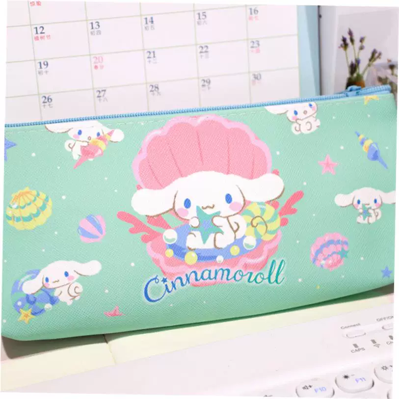 Пенал Sanrio Cinnamoroll и Melody, большой объём, кавайный с молнией, 21,5×9,325×5,575 см