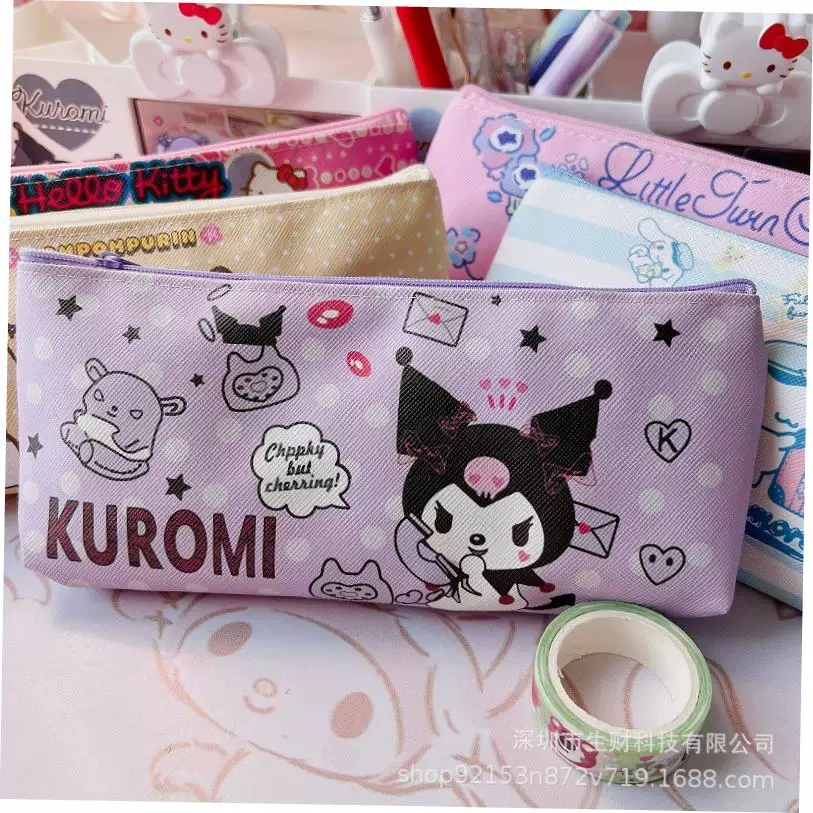 Пенал Sanrio Cinnamoroll и Melody, большой объём, кавайный с молнией, 21,5×9,325×5,575 см