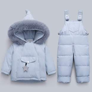 3岁婴儿幼儿男童女童冬季 反季 外 婴儿羽绒外套套装 加厚洋派韩版