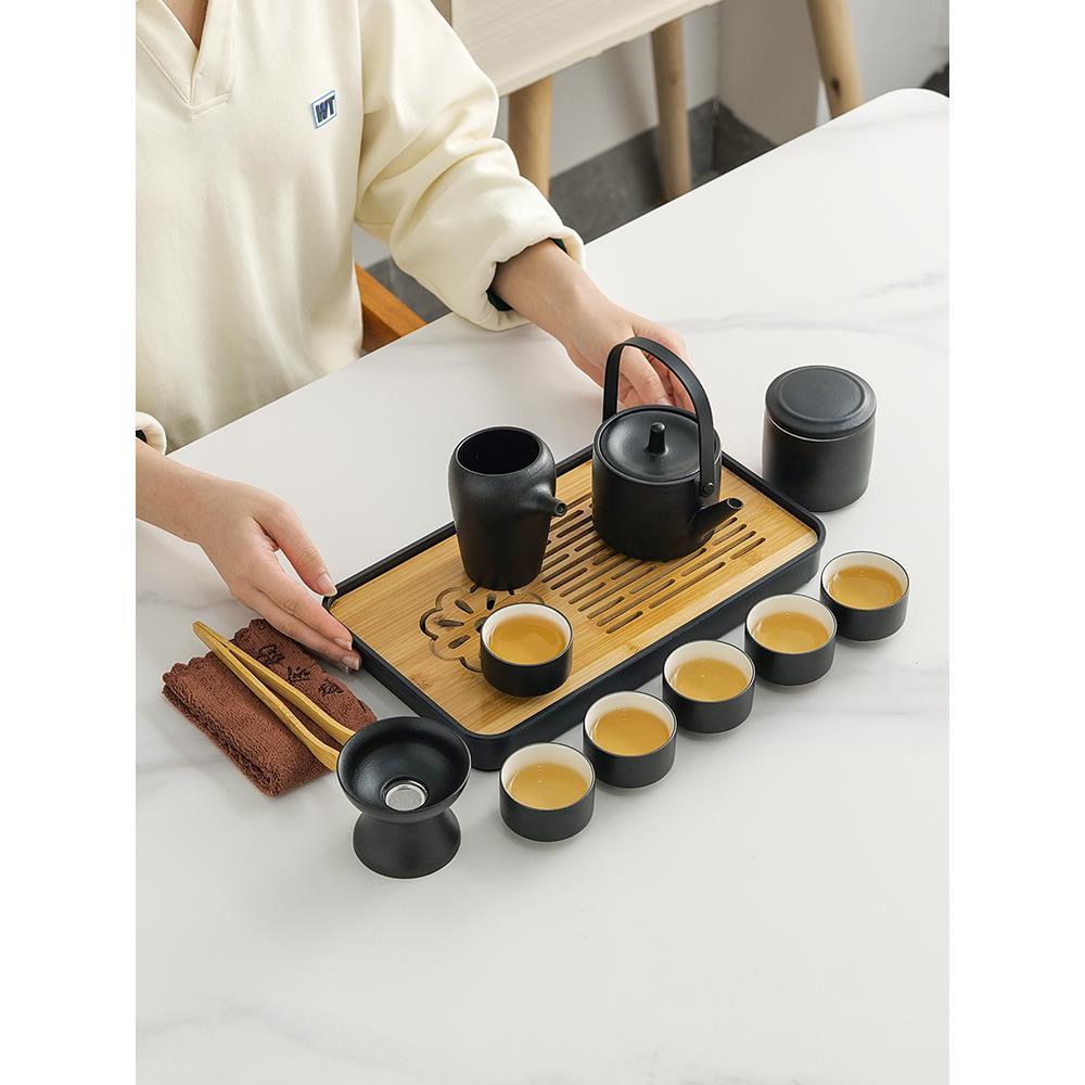 宋建旅行茶具小套组 简约户外露营装备功夫便携式 泡茶壶陶瓷茶杯