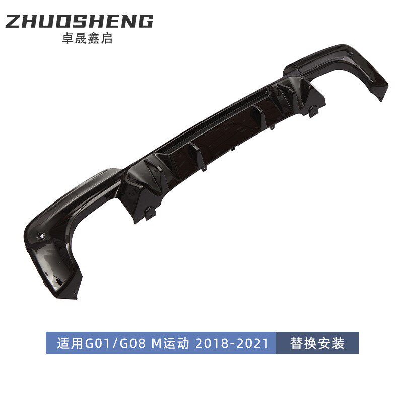 适用于 于BMWX3后唇G01G08改装亮黑竞技款后唇碳纹后扰X流板包围