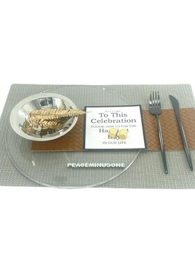 样板房软装饰品轻奢简约餐桌摆件亚克力餐具西餐盘U装饰品创意高