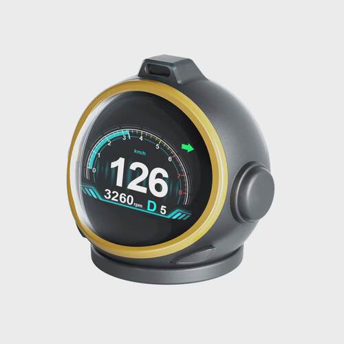 OBD多功能液晶仪表HpUD抬头显示器高德导航车速内置胎压监测铁头2