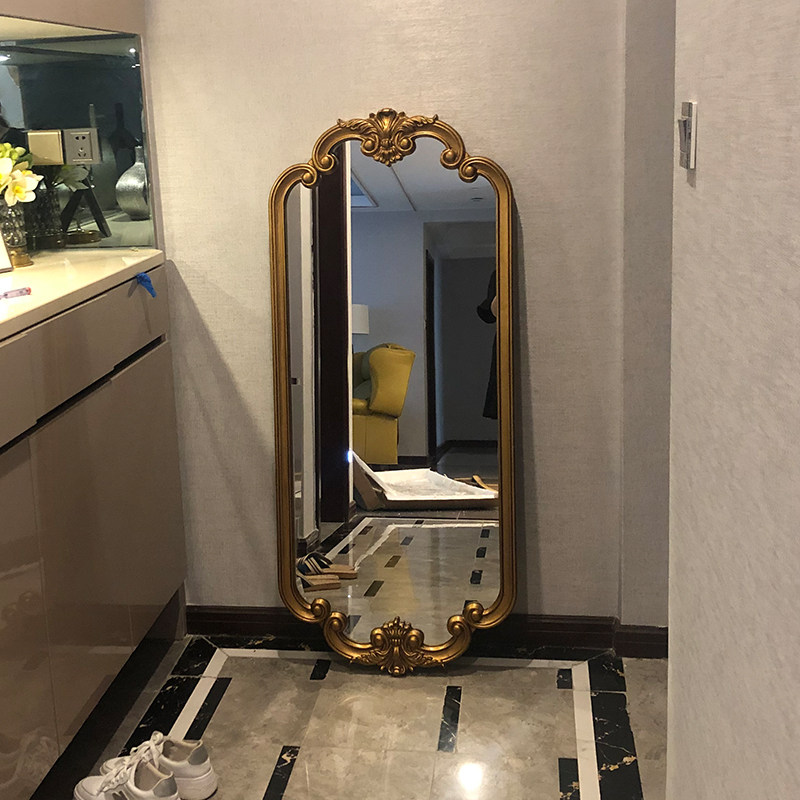 全身镜壁挂复古ins玄关客厅防爆装饰镜法式穿衣镜轻奢墙镜试衣镜