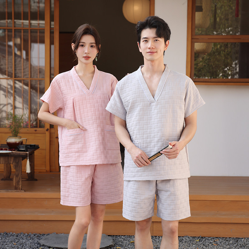 华夫格汗蒸服情侣男洗浴服女大码足浴足疗服按摩桑拿采耳酒店浴服,居家布艺,汗蒸服,淘宝优惠券,粉丝福利购,淘宝优惠卷