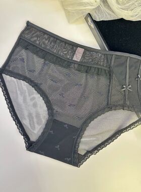花漾之恋欧美性感蕾丝内裤女提花网纱三角裤大码透气舒适女士内裤