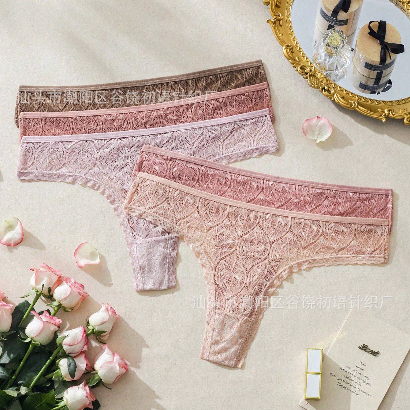 外贸欧美蕾丝丁字裤 女士低腰大码蕾丝丁字裤 五件装,女士内衣/男士内衣/家居服,女丁字裤,淘宝优惠券,粉丝福利购,淘宝优惠卷