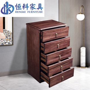 乌金木斗柜全实木斗柜客厅收纳柜子卧室储物新中式简约餐边柜直销