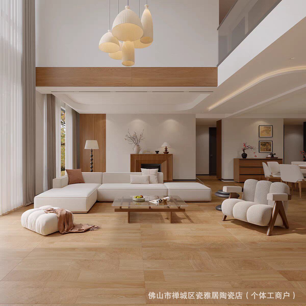 佛山瓷砖600x1200岩板胚仿木纹砖客厅卧室全屋耐磨防滑易清洁地砖