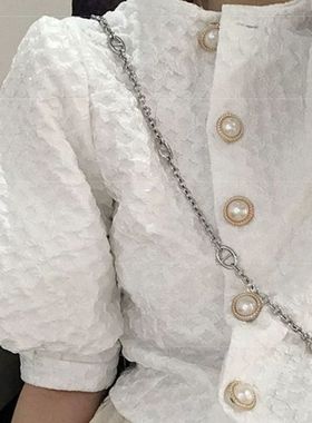 泡泡袖短款上衣女夏装2024新款法式气质衬衫短袖开衫2021早夏复古