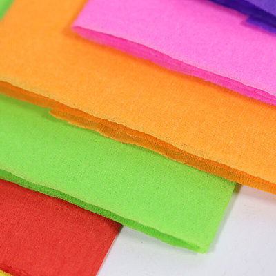 24色彩色加厚皱纹纸手工套装伸缩纸卷边纸材料diy玫瑰花束褶皱纸