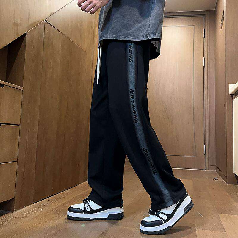 青少年春秋款卫裤男孩初中生中学生宽松直筒运动裤大童休闲长裤子