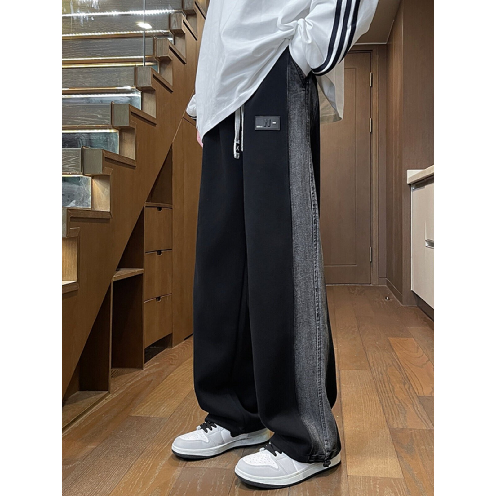 美式潮牌2026新款休闲裤男春秋季痞帅炸街宽松直筒阔腿运动长裤子