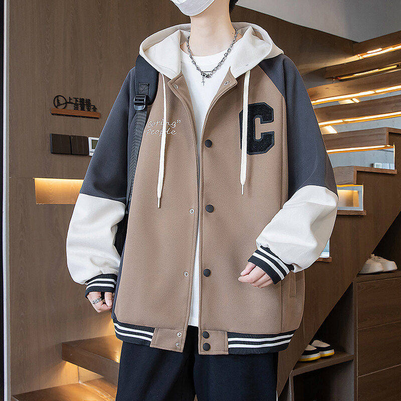 2026新款初中高中学生春秋季卫衣外套男棒球服青少年帅气大童春装