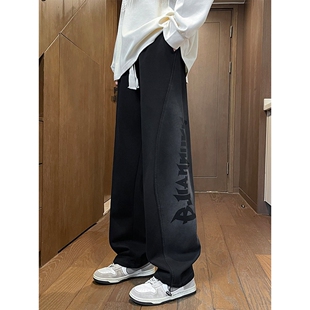 青少年裤子男生春秋季2026新款男士直筒宽松卫裤帅气百搭休闲裤潮