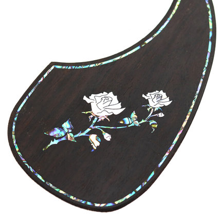 实【木护板】吉他护板配件贴面板41寸40民谣吉他装饰镶彩贝玫瑰花