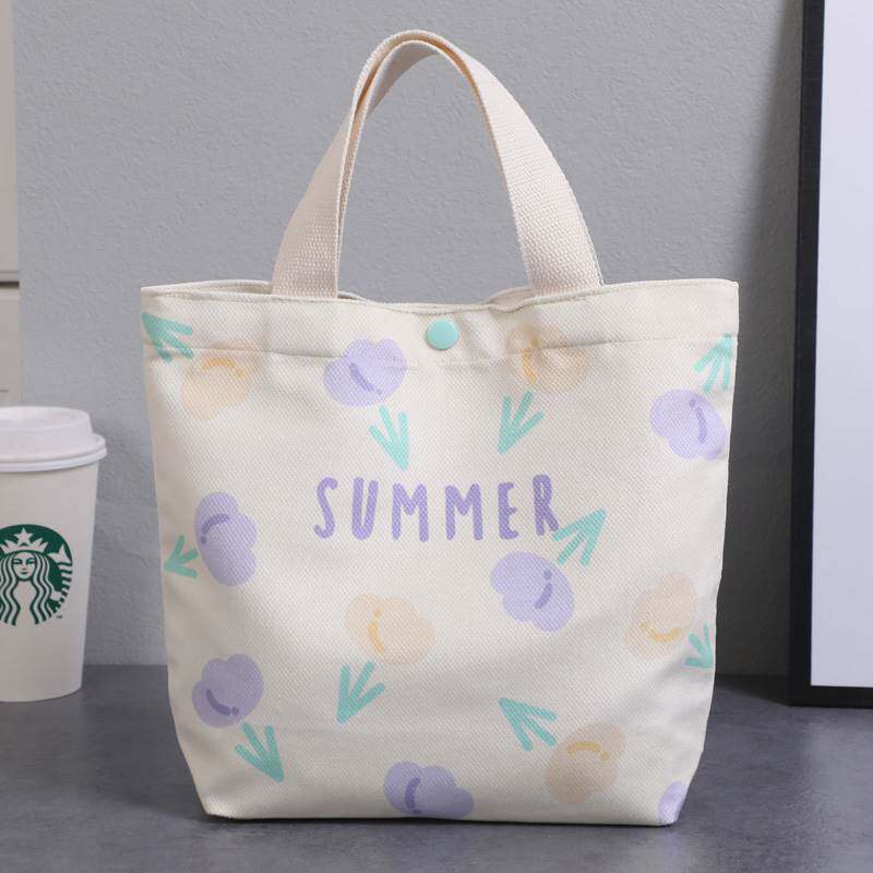 出门上班族杂物包日式手拎包女小包帆布袋外出小拎包手提白色通勤