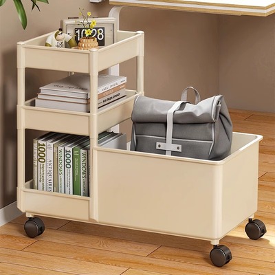分层小推车包包神器奶油白-三层