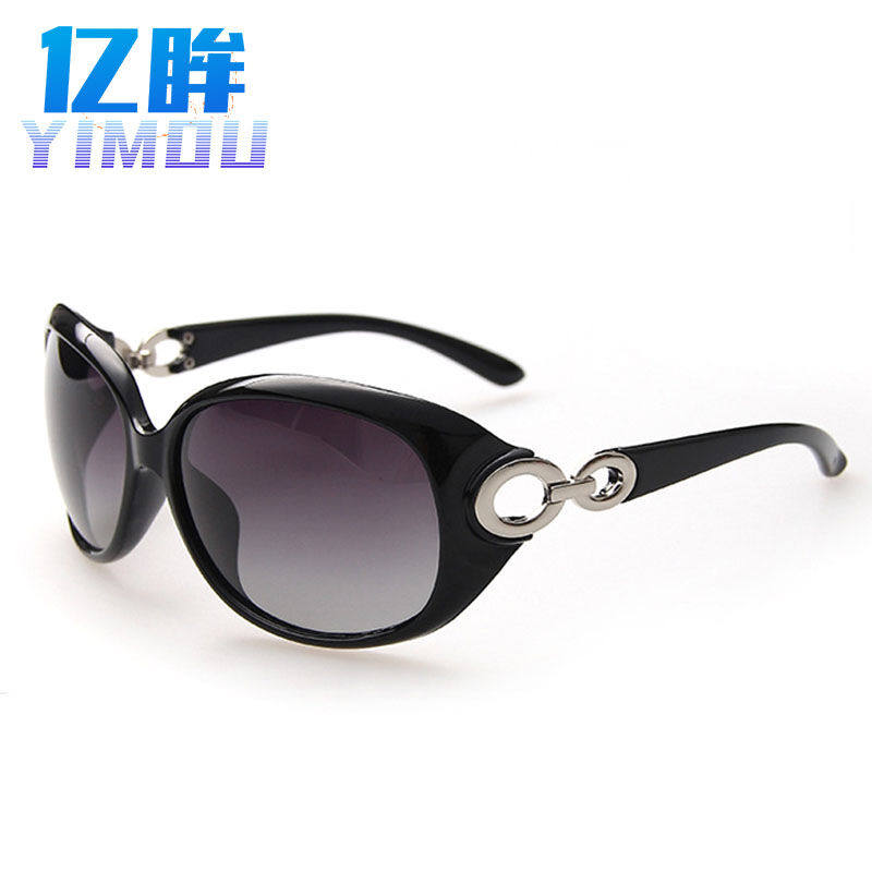 亿眸新款太阳镜女款偏光驾驶镜司机墨镜太阳眼镜黑色款