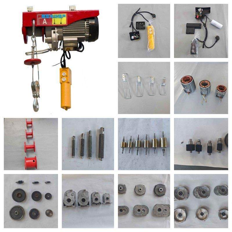 220v微型电动吊车家用小吊机转子外壳齿轮六方轴限位架手柄配件