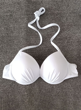 2024新款白色比基尼泳装女单件上衣小胸聚拢钢圈性感比基尼泳衣