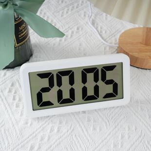 超薄大屏数字电子钟学生宿舍卧室床头叫醒闹钟简约现代桌面壁挂钟