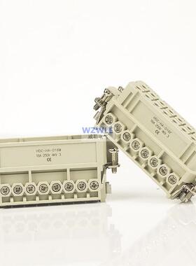 小型重载连接器HA-010芯16针32孔矩形工业航空插头热流道防水航空