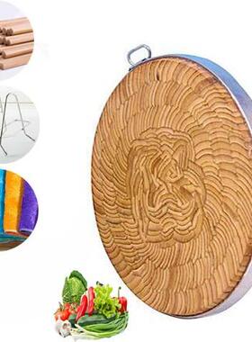 a947全竹菜板圆形砧板加厚圆菜墩剁肉剁骨案板圆竹家用切菜板批发