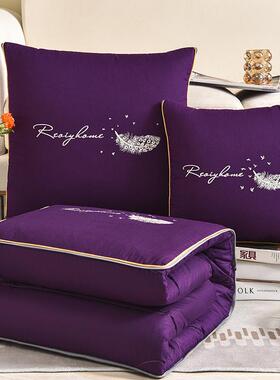 3ew1二合一两用抱枕被绣花沙发午睡空调车载被子多功能四季通