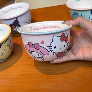 三丽鸥陶瓷米饭碗马卡龙可爱水果碗一人食餐具2025新款卡通高颜值