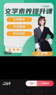 王老师文学素养提升课抖音同款 小阶语文阅读理解写作技巧提升课程