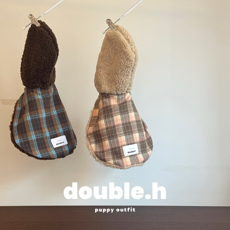 double.h宠物衣服秋冬保暖加绒马甲小狗雪纳瑞马尔济斯披风斗篷