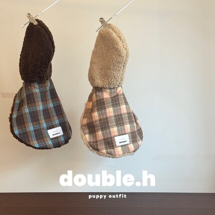double.h宠物衣服秋冬保暖加绒马甲小狗雪纳瑞马尔济斯披风斗篷