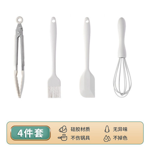 食品级硅胶铲迷你汤勺打蛋器煎铲食物夹硅胶套装防滑烘焙不粘锅