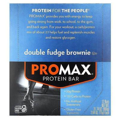 NuGo Nutrition,ProMax Protein Bar, Double Fudge Brownie, 12
