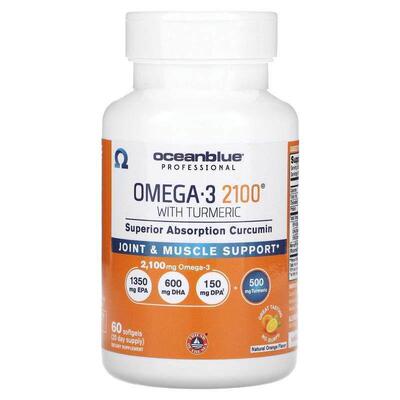 Ocean Blue,Professional, Omega-3 2100 With Turmeric, Natural