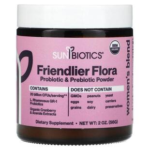 Sunbiotics,Friendlier Flora,女性专用混合物,益生菌和益生元2