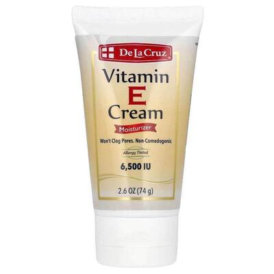 De La Cruz,Vitamin E Cream, Moisturizer, 2.6 oz (74 g)