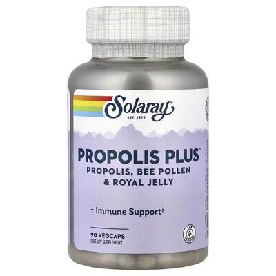 Solaray, Propolis Plus，蜂胶、蜂花粉和蜂统领浆，90 粒素食胶