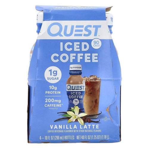 Quest Nutrition,Iced Coffee, Vanilla Latte, 4 Bottles, 10 fl