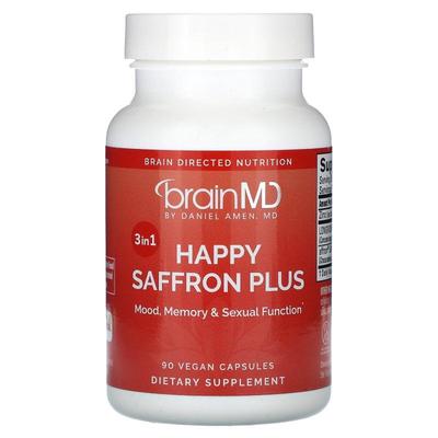 BrainMD,Happy Saffron Plus, 90 Vegan Capsules