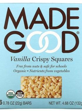 MadeGood,Crispy Squares，香草味，6 根，每根 0.78 盎司（22 克