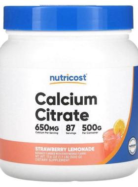 Nutricost,Calcium Citrate, Strawberry Lemonade, 17.6 oz (500