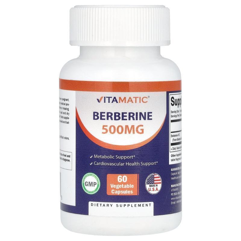 Vitamatic,Berberine, 500 mg, 60 Vegetable Capsules
