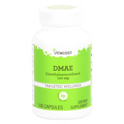 Vitacost,DMAE, 100 mg, 100 Capsules