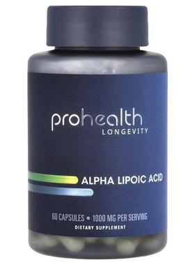 ProHealth Longevity,Alpha Lipoic Acid, 1,000 mg, 60 Capsules